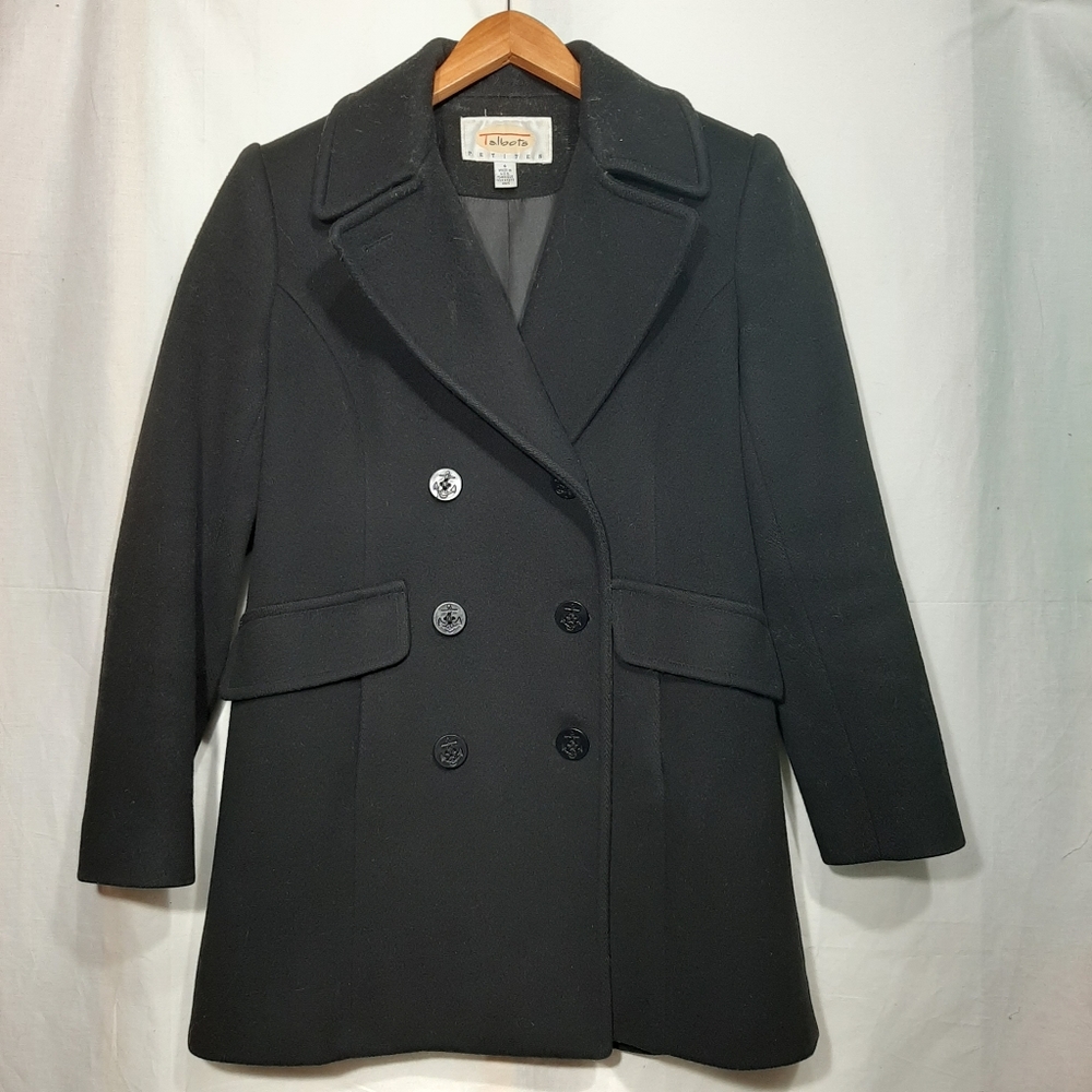 Talbots Wool Peacoat Double Breasted Black